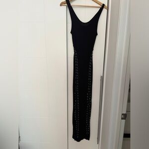 AllSaints Dancer Lace-up Maxi Slits Dress